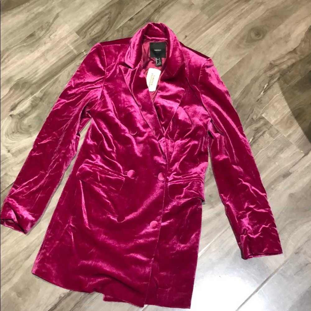 Forever 21 Pink Velvet Suit Dress